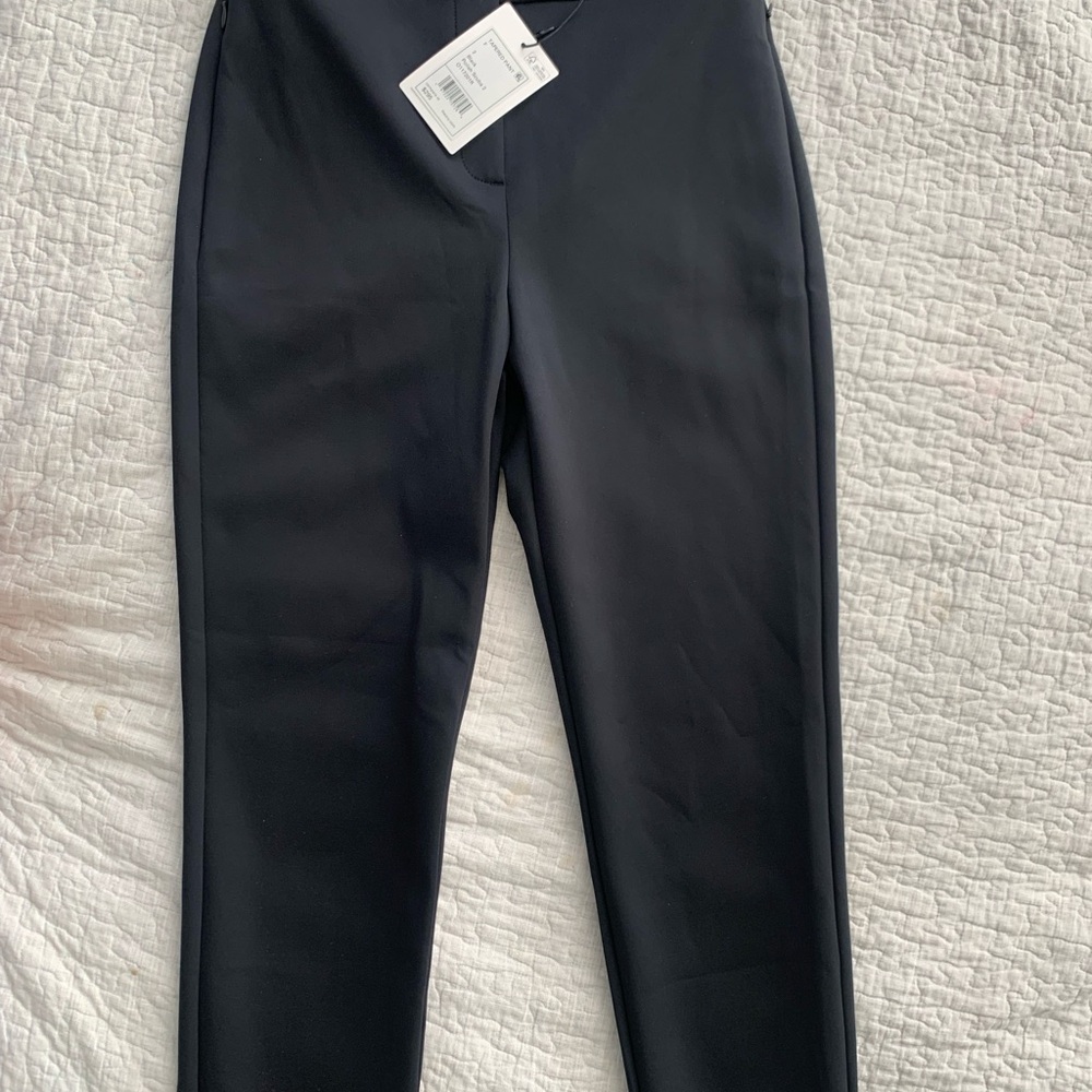 Theory Black Polish Scuba Pants